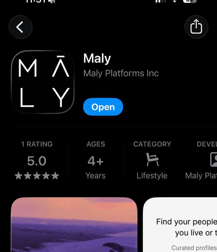 Maly, live on the App Store